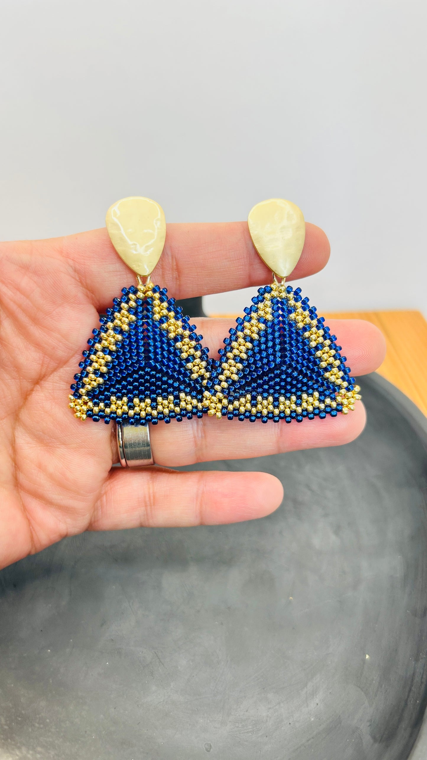 Serpentina Earrings Collection Blue and Gold.