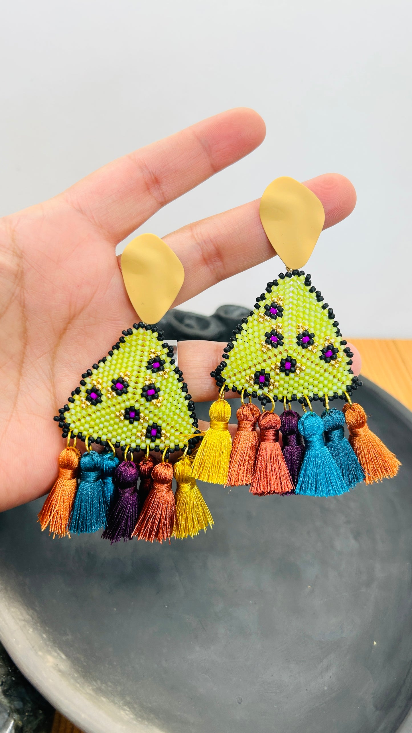 Serpentina Earrings Collection Neon Green.